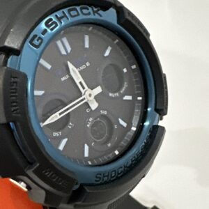 Casio G-Shock Men's Solar Blue Dial Black Resin Strap 46mm Watch AWGM100A-1A