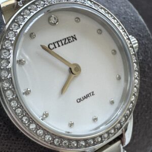 Citizen Womens Quartz Classic Gemmed Silver StainlessSteel Watch 24MM EZ7011-88A