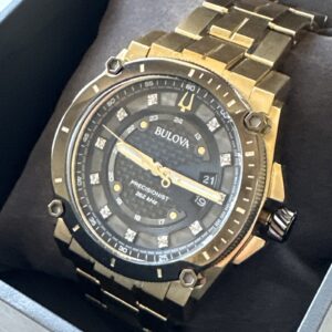 Bulova Men's Precisionist Diamond Accents Quartz Gold Tone 46MM Watch 98D156