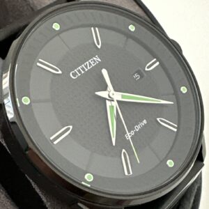 Citizen Eco-Drive Men's CTO Black Green Accents Bracelet 42mm Watch BM6985-55E