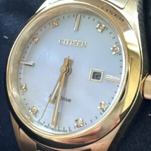 Citizen Women's Sport Luxury Date Gemmed Eco-Drive Gold Watch 33 MM EW2702-59D