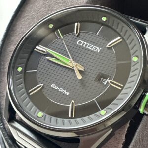 Citizen Eco-Drive Men's CTO Black Green Accents Bracelet 42mm Watch BM6985-55E