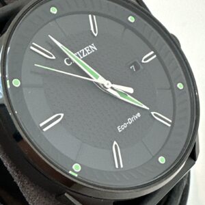 Citizen Eco-Drive Men's CTO Black Green Accents Bracelet Watch 42mm BM6985-55E
