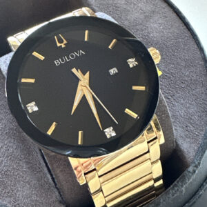 Bulova Futuro Mens Quartz Diamond Accent Date 42mm Watch 97D116