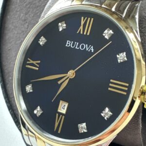 Bulova Men's Classic Quartz Calendar Slim Movement Silver Watch 40 MM 98D130