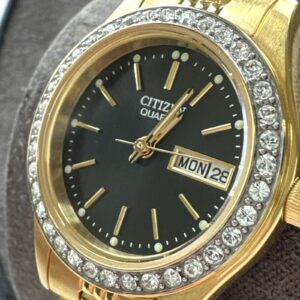Citizen Women's Quartz Classic Date Gold Stainless Steel Watch 26 MM EQ0532-55E