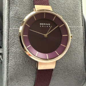 Bering Solar Ladies Watch Purple Milanese Mesh Bracelet 14631-969