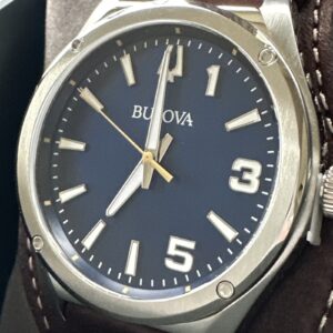 Bulova Men's Classic Marc Anthony Quartz Brown Leather Vintage Watch 41MM 96A313