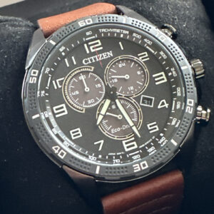 Citizen Eco-Drive Men's Ion Plated Chronograph Watch 45mm AT2447-01E