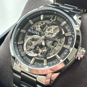 Bulova Men's Classic Automatic Full Skeleton Luminous Silver Watch 43 MM 96A208