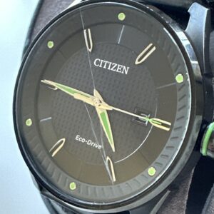 Citizen Eco-Drive Men's CTO Black Green 42mm Watch BM6985-55E *Scratched Crystal