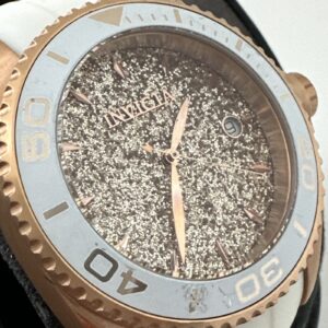 Invicta Women's Watch 22704 Angel Round Analog Rose Gold Tone White Rubber Strap