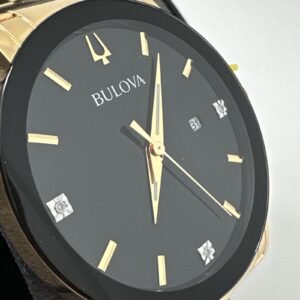 Bulova Futuro Mens Quartz Diamond Accent Date 42mm Watch 97D116