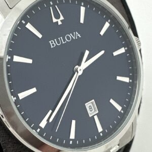 Bulova Sutton Men's Quartz Silver Date Display Blue Dial Watch 40mm 96B338
