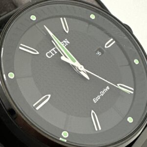 Citizen Eco-Drive Men's CTO Black Green Accents Bracelet 42mm Watch BM6985-55E
